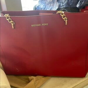 Michael Kors Red Tote Bag